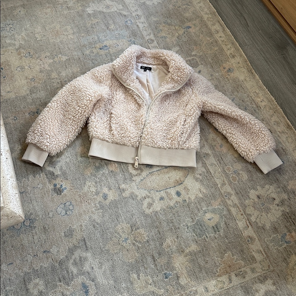 Zara Cream Teddy Jacket. Size M